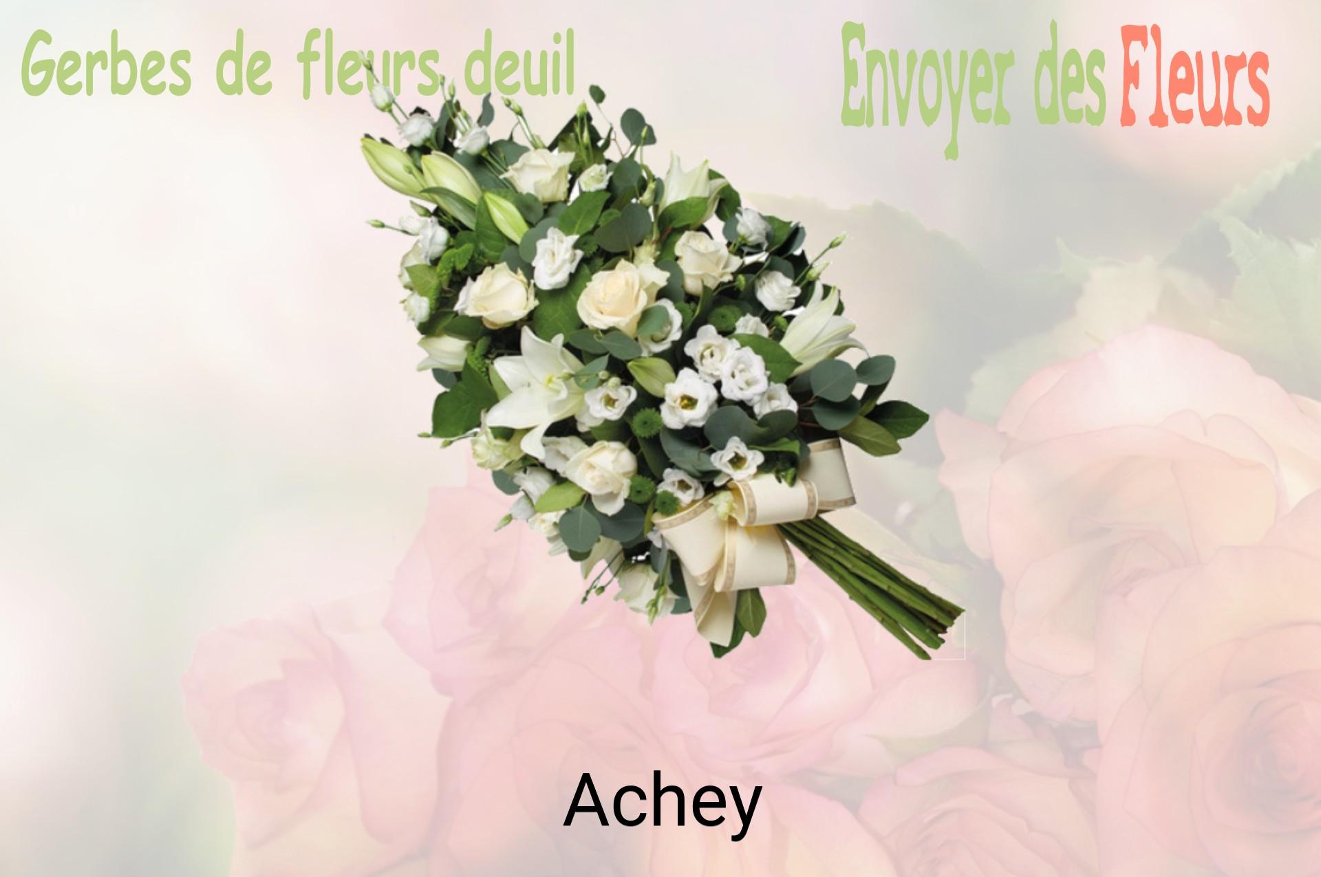 Gerbe de fleurs de deuil livrée à Achey